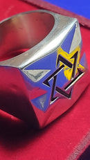 Anel Estrela de Davi Prata 950 20 mm Aberto