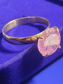 Anel Pedra Zircônia Solitário 10 mm Ouro 18 Kilates Peso 3.00 Gramas Aro 3 mm