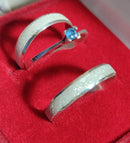 Alianças e Anel trabalhadas Namoro Compromisso Prata 950 de lei 5 mm