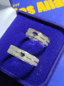 Alianças Coração em Cada Namoro Compromisso Prata 950 de lei 5 mm