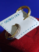 Brincos Ouro 18 Kilates  1.60 Gramas Com Ouro Branco