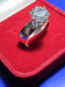 Anel Prata 950 Solitário  Aro 7 mm Pedra Zircônia 10 mm 7.20 Gramas Temos todas cores de Pedras