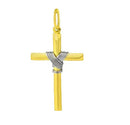Pingente Cruz Com Ouro Branco Ouro 18 k Peso 0.50 Grama 10 mm