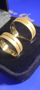 Alianças Par Casal Ouro 18 Kilates 10 Gramas 7 mm Fosca com Risco