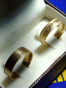 Par Alianças Casal Ouro 18kilates 12 Gramas Foscas Pedras Zircônias