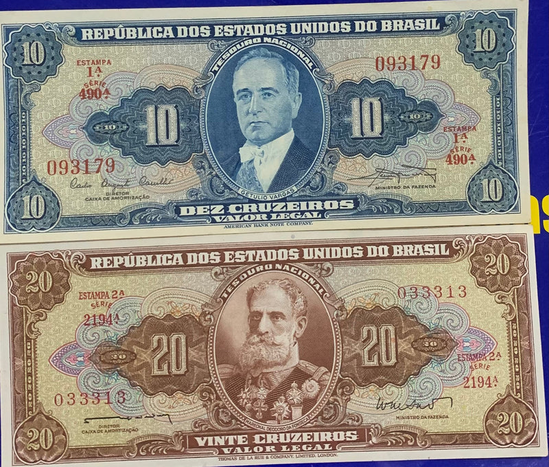 5 Cédulas Republica Estados Unidos Brasil Antigas