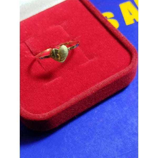 Anel ouro 18 kilates 0.60 gramas aro 1 m coração 6 mm Maciço