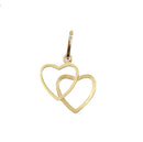 Pingente Dois Corações Ouro 18 kilates Peso 0.50 Grama 9 mm
