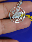 Metatron Cube Amuleto Encantos, Pingente Geometria Sagrada, Chakra Yoga Meditação, Jóias Acessórios,Prata 950 de Lei 1.5