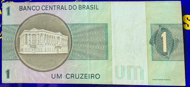 Cédula 1 Cruzeiro Banco Central Do Brasil Antiga Coleção Rara