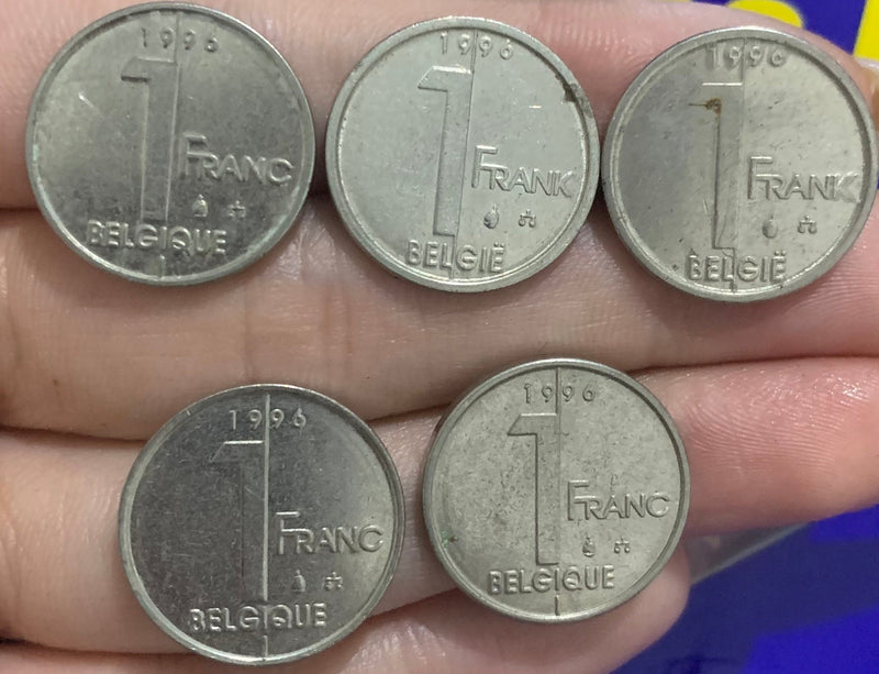 Kit 5 Moedas 1 Frank 1996