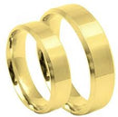 Par De Alianças Noivado Casamento Lisa Ouro 18 Kilates Chanfrada
