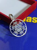 Pingente Cubo Metatron Merkabah Geometria Sagrada  Prata 950 de Lei 1.50 Gramas 22 mm
