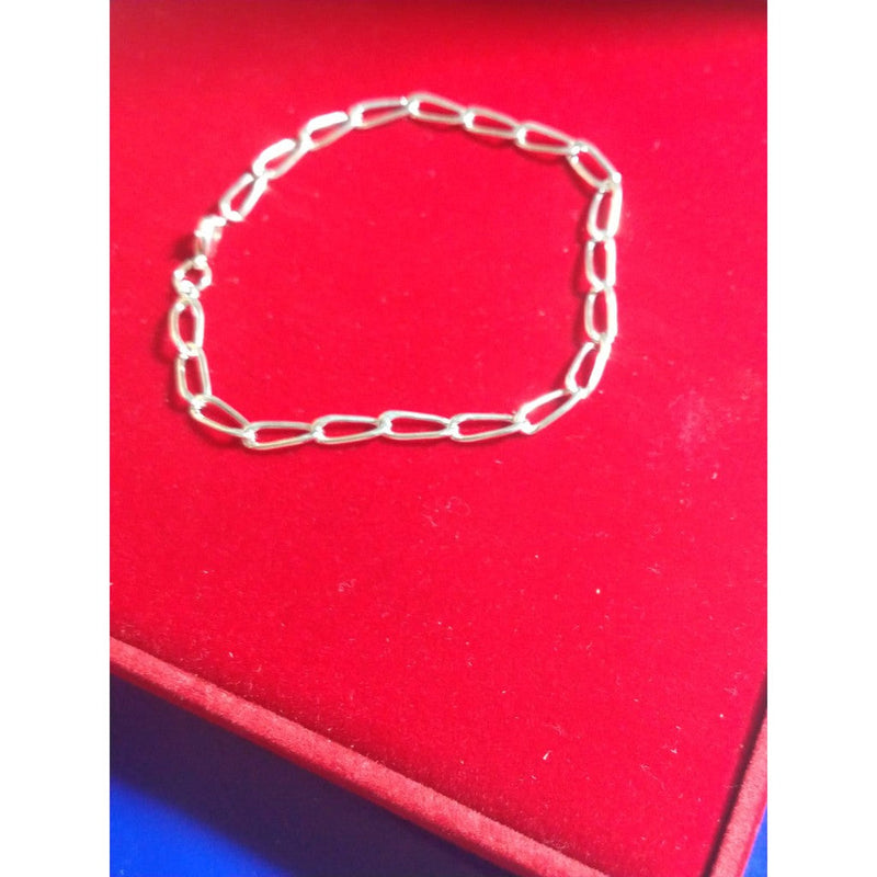 Pulseira Prata elos 1 x 1 corente de prata 950 Adullto 6.10 gramas 22 cm 5 mm