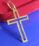 Pingente  Vazada Maciça Cruz Ouro 18 Kilates 1.50 Gramas 35 mm Vazada Maciça