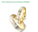 Par Alianças Noivado Casamento Casal Tradicional Ouro 18 Kilates