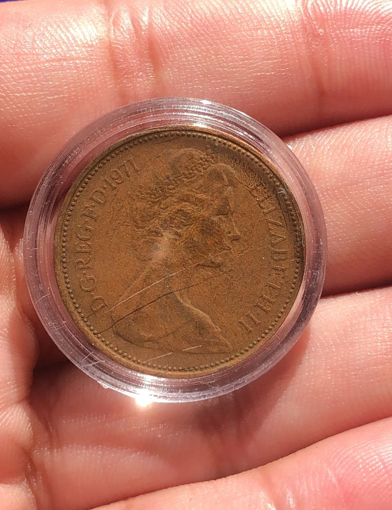 Moeda 2 New Pence 1971 Elizabeth II Na Capúsla Rara e Nova