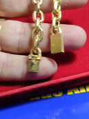 Pulseira Ouro 18 kilates Cadeado 13.00 gramas 8 mm 22 Cm  Fecho Gaveta