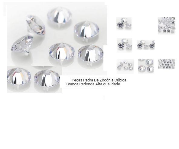 Zircônia 1.5 mm Gemstone Sintética, Corte Redondo, Branco 50 Pedras