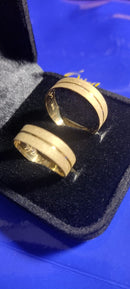 Alianças Par Casal Ouro 18 Kilates 10 Gramas 7 mm Fosca com Risco