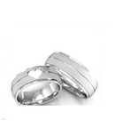 Alianças De Prata 950 - Modelo Retas 7 mm Pedras com coração