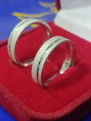 Aliança Prata 7 mm Trabalhada com Risco