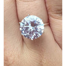 Anel Solitário Prata 950 de lei Aro 6 mm Com Pedrão De Zircônia 10 mm