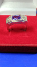 Anel De Formatura Prata 950 Topo 7 mm Todas formaturas e cursos Pedra 6 x 4 mm Zircônia