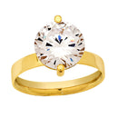 Anel Ouro 18 kilates 4 gramas Aro 4 mm Pedra Zircônia 4 mm