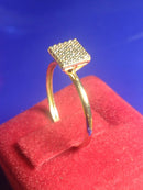 Anel Chuveirinho Brilhantes Ouro 18 Kilates 1.70 Gramas Topo 6 mm x 6 mm