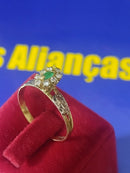 Anel Navete Formatura Feminino Colação de Grau Todo Ouro 18 Kilates Peso 1.80 Gramas Cabeça 7 mm x 8.5 mm