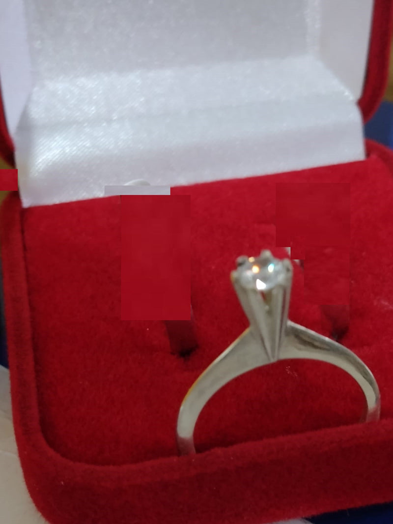 Anel Solitário Prata 950 Pedra Zircônia 4 mm