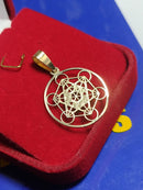 Pingente Cristão Talismã Metatron Ouro 18 Kilates Peso 1.50 Grama 25 mm
