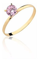 Anel Um Aro Ouro 18 Kilates 1.00 Grama Pedra Zircônia 5mm Maciço Todas Cores de Pedras