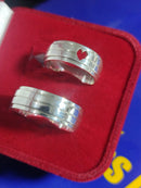 Alianças Compromisso, Namoro Com Coração Amor Prata 950 Com 7 mm