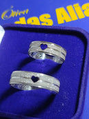 Alianças Coração em Cada Namoro Compromisso Prata 950 de lei 5 mm