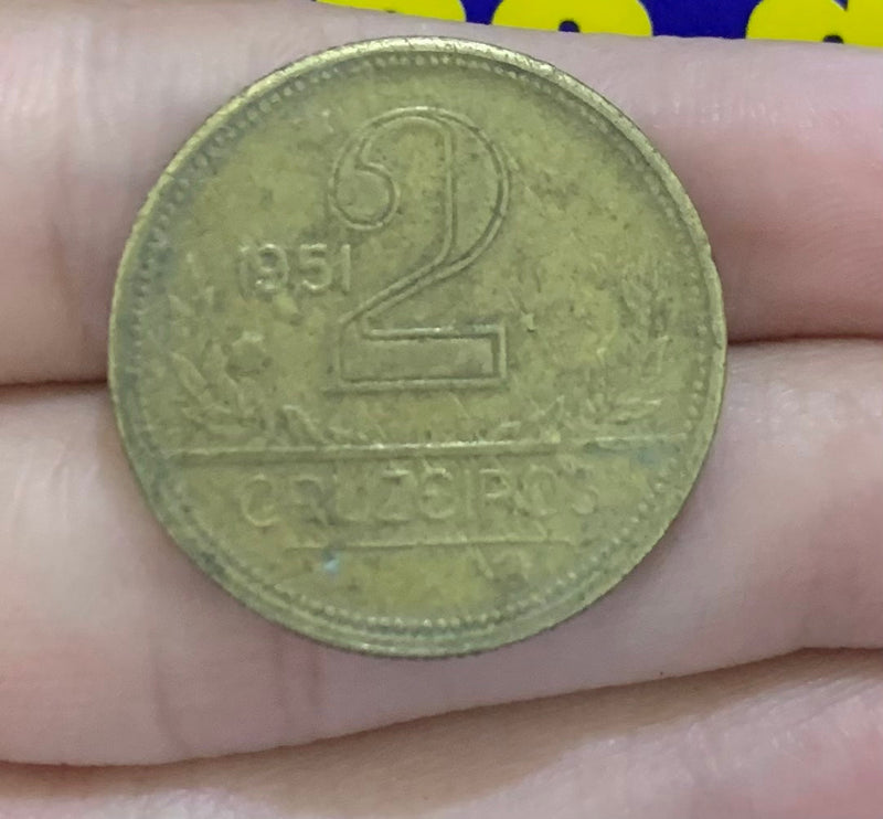 Moeda 2  Cruzeiros 1951 Repulblica do Brasil