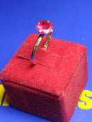 Anel Chuveirinho Solitário Pedra 6mm Zircônias Ouro 18 Kilates Todas as Cores 1.20Gramas