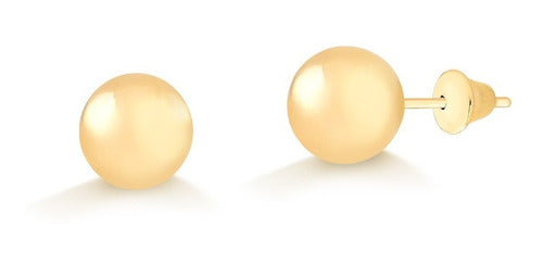 Brinco Bola Amarela 9 Mm De Ouro 18k