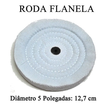 2 Rodas De Polimento Flanela 5 Polegadas Ourives Motor Polir