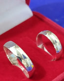 Alianças Lisas Boleadas Prata 950 Namoro 6 mm