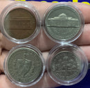 4 Moedas Estados Unidos Estrangeiras para Coleção Novas