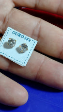 Brinco Ouro 18 Kilates Pedra Zicônia 5 mm