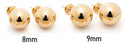 2 Pares De Brincos Bola 8 E 9mm Ouro 18kilates