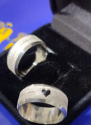 Alianças Coração Fosca com Risco Prata 950 Namoro 7 mm