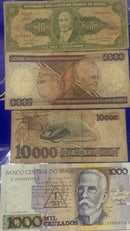 15 Cédulas Cruzeiros Cruzados Cédulas  Antigas Coleção Repulblicas do Brasil Antigas Coleção