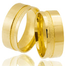 Par Aliança Novado e Casamento Ouro 18 Kilates  Anatômicas