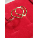 Anel ouro 18 k corações peso 0,70 grama topo 10 mm fio 1 mm