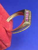 Anel Brilhante e Rubi Originais Peso 5.10 Gramas Topo 17 x 7 mm