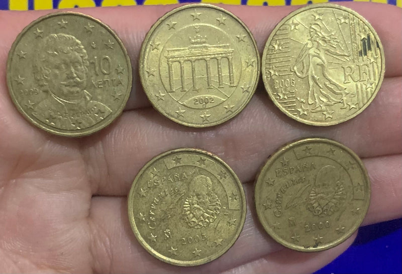 5 Moedas 10 Cent Euro Coleção